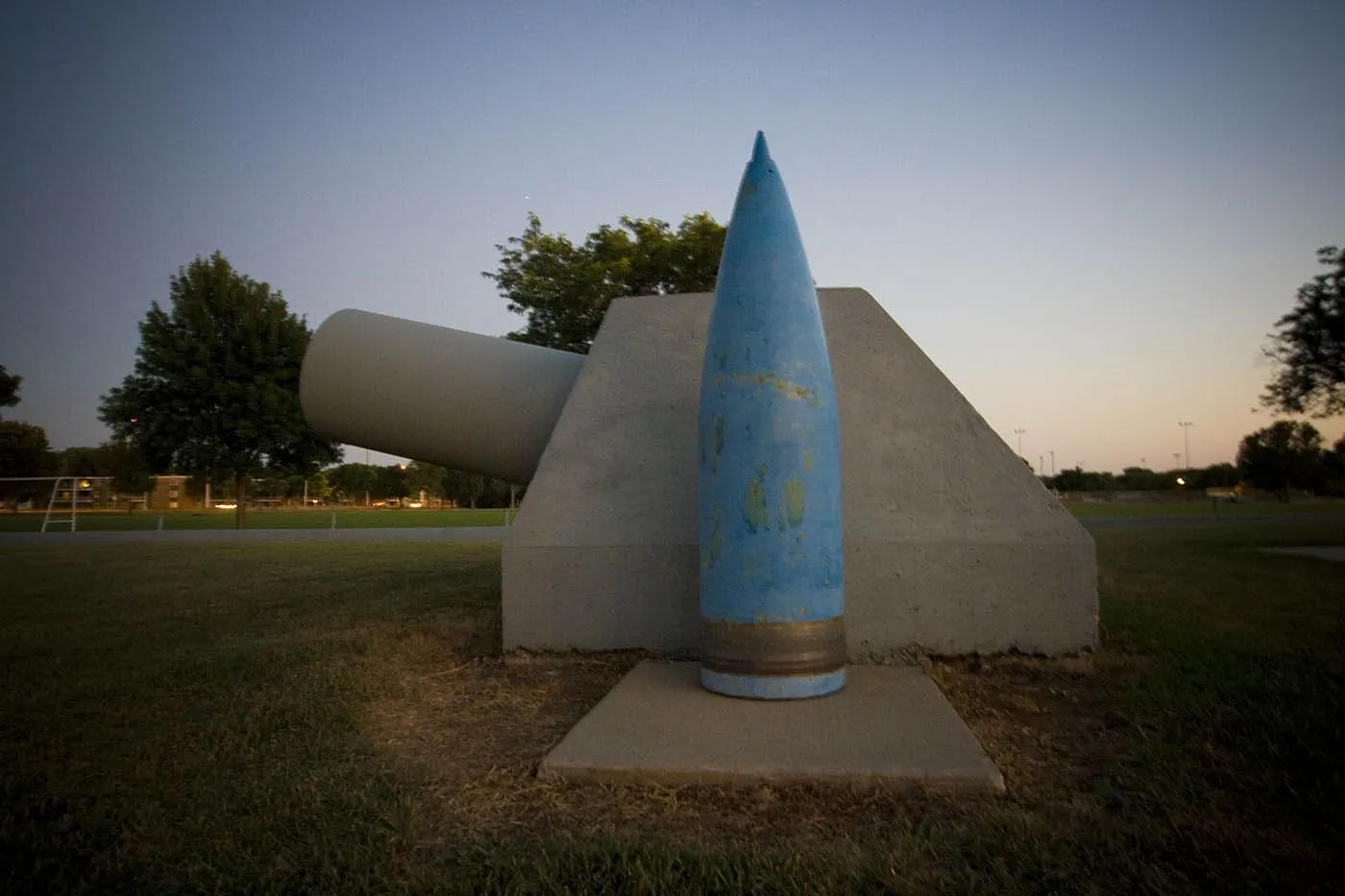 Concrete Outline of USS South Dakota in Sioux Falls, South Dakota