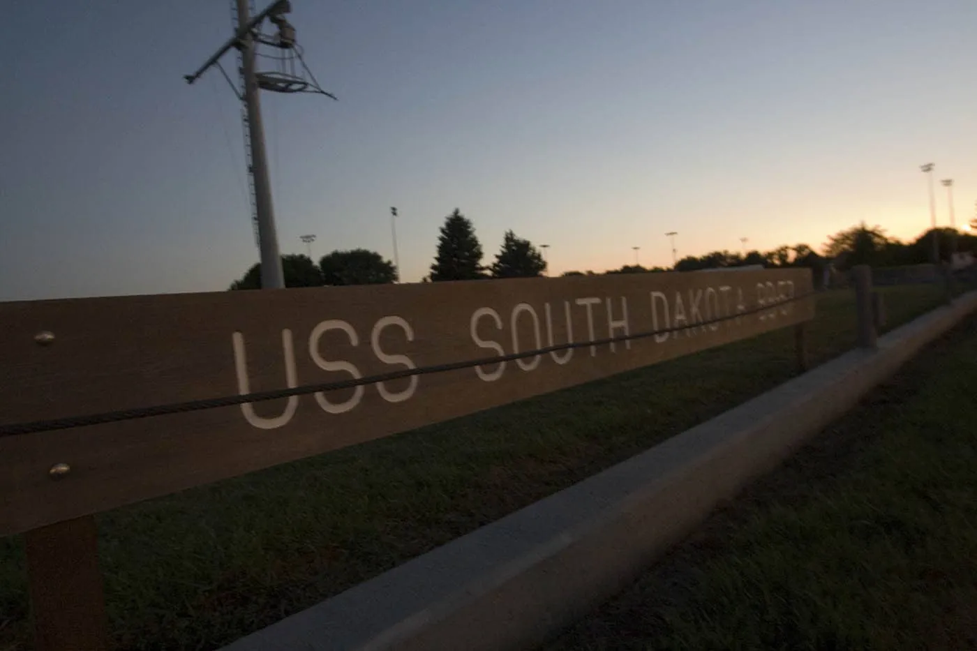 Concrete Outline of USS South Dakota in Sioux Falls, South Dakota