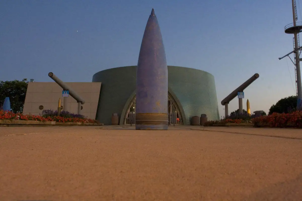 Concrete Outline of USS South Dakota in Sioux Falls, South Dakota