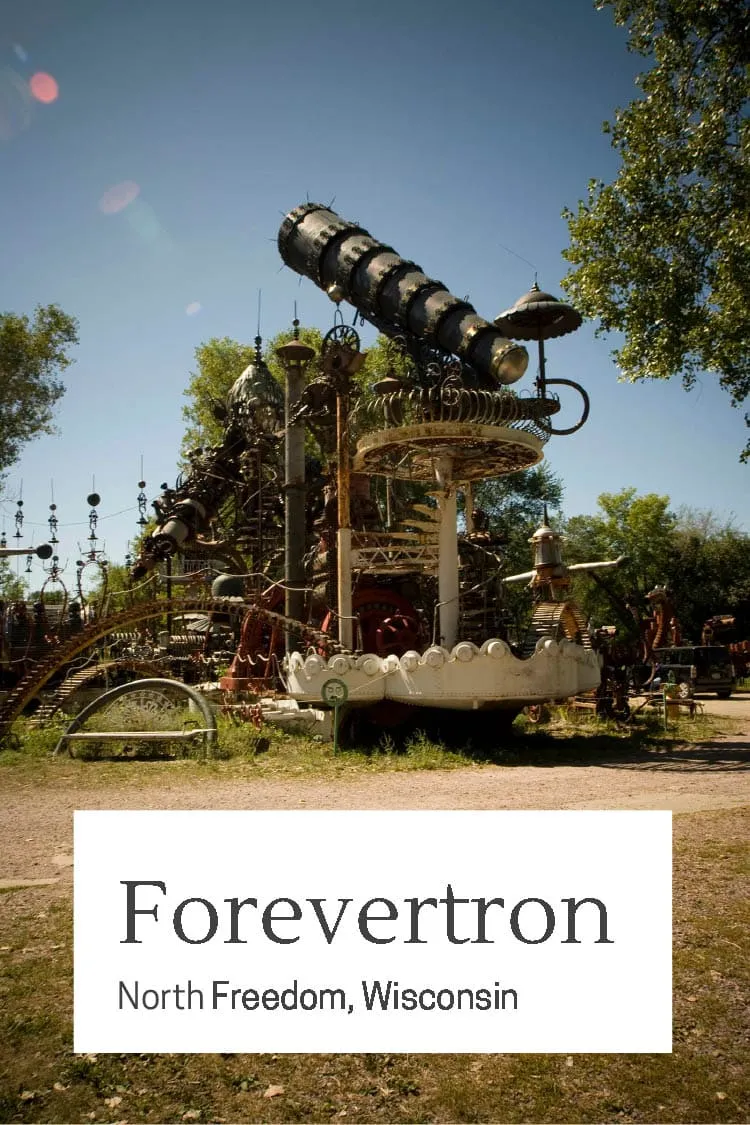 The world's largest scrap metal sculpture, Dr. Evermor's Forevertron at Delaney's Surplace Sales in Sumpter, Wisconsin, is meant for intergalactic travel. Visit this weird roadside attraction on a Wisconsin road trip and add it to your bucket lists and travel itineraries for a weekend getaway or small town travel.
#WisconsinRoadsideAttractions #WisconsinRoadsideAttraction #RoadsideAttractions #RoadsideAttraction #RoadTrip #WisconsinRoadTrip #ThingsToDoInWisconsin #WeirdRoadsideAttractions