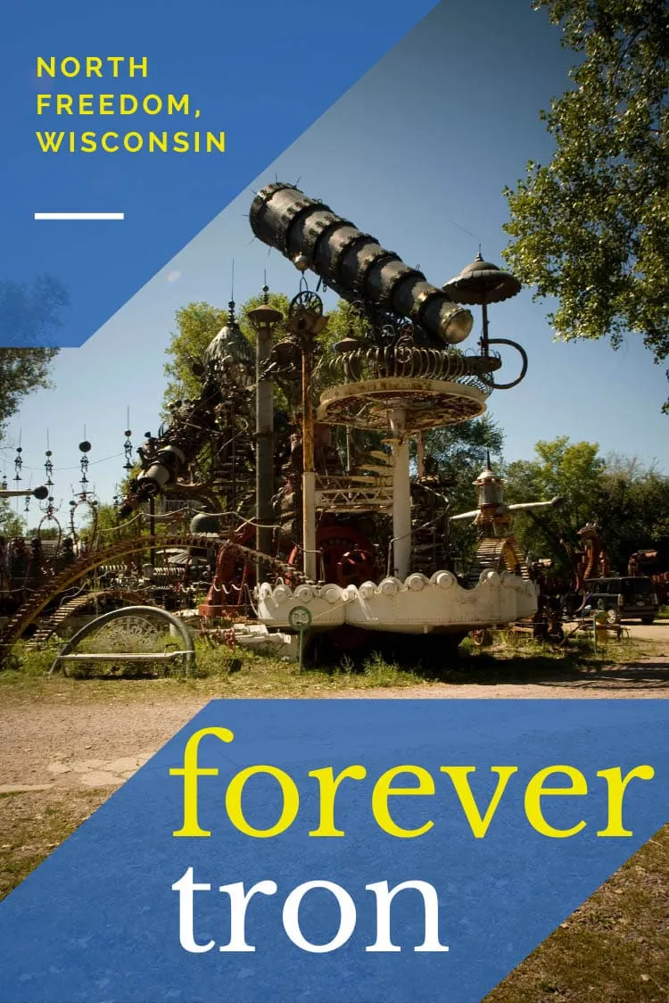 The world's largest scrap metal sculpture, Dr. Evermor's Forevertron at Delaney's Surplace Sales in Sumpter, Wisconsin, is meant for intergalactic travel. Visit this weird roadside attraction on a Wisconsin road trip and add it to your bucket lists and travel itineraries for a weekend getaway or small town travel.
#WisconsinRoadsideAttractions #WisconsinRoadsideAttraction #RoadsideAttractions #RoadsideAttraction #RoadTrip #WisconsinRoadTrip #ThingsToDoInWisconsin #WeirdRoadsideAttractions