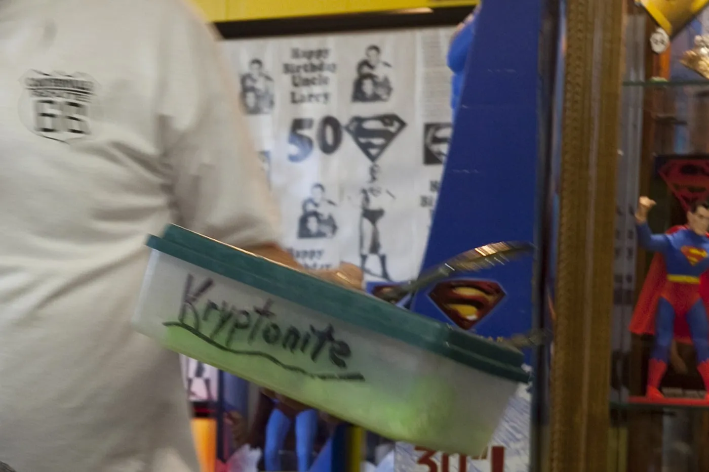 Kryptonite ice cubes SuperTAM on 66 - Superman Memorabilia & Ice Cream in Carterville, Missouri