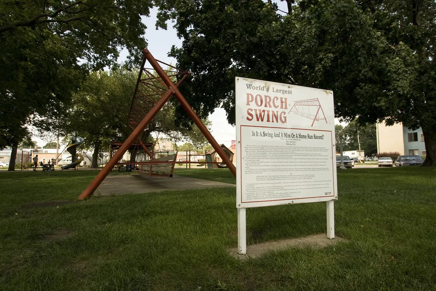 World’s Largest Porch Swing in Hebron, Nebraska