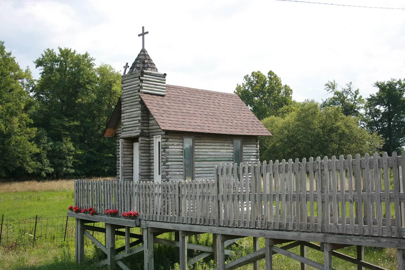 The Traveler's Chapel - a tiny church in Nashville, Illinois