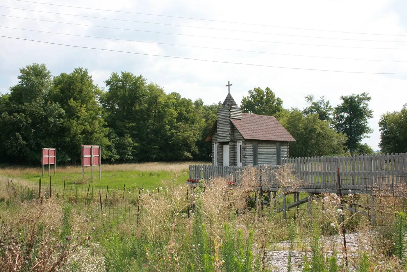 The Traveler's Chapel - a tiny church in Nashville, Illinois