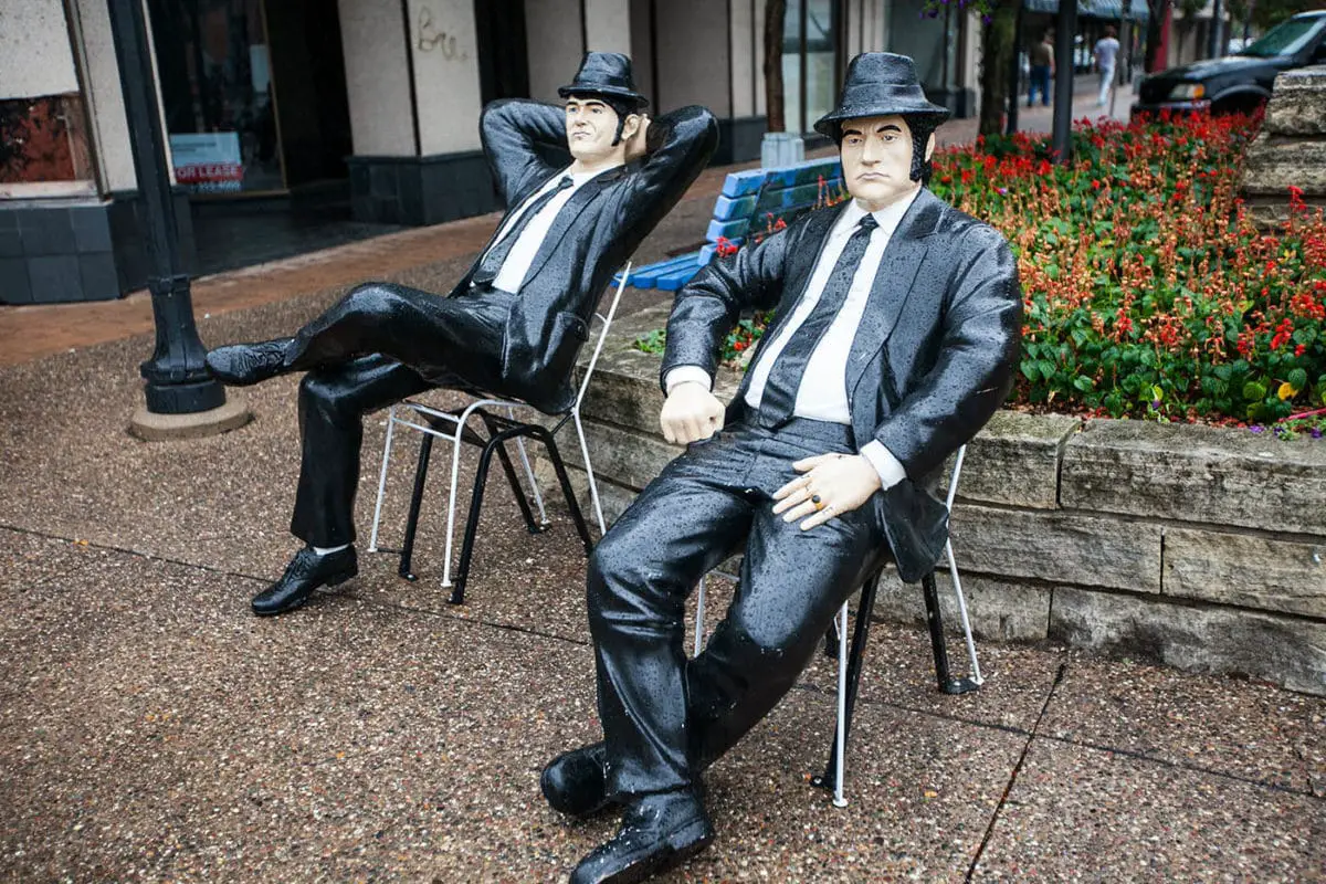 Blues Brothers Statues in Rock Island, Illinois