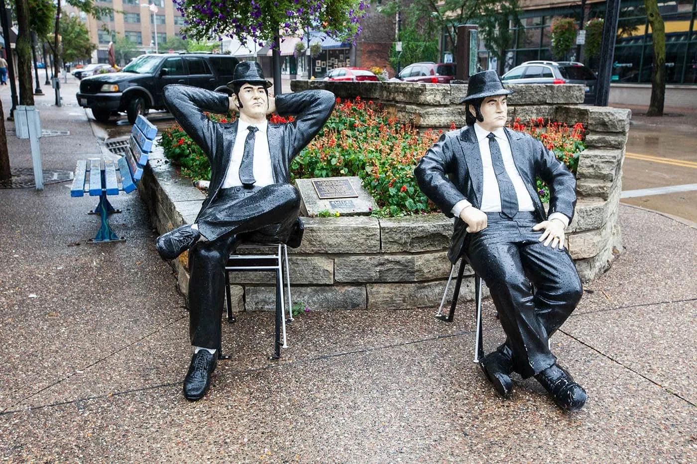 Blues Brothers Statue in Rock Island, Illinois