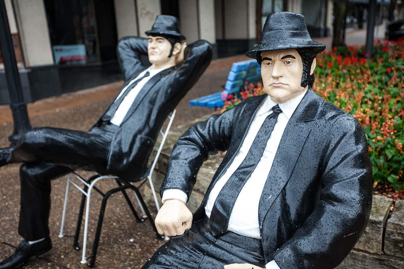 Blues Brothers Statues in Rock Island, Illinois