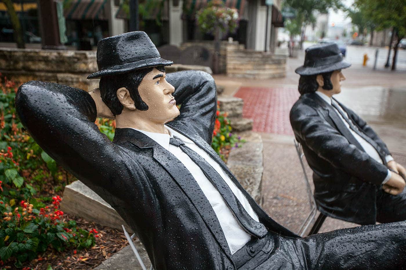 Blues Brothers Statue in Rock Island, Illinois