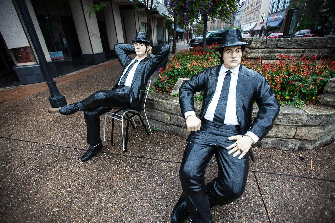 Blues Brothers Statues in Rock Island, Illinois