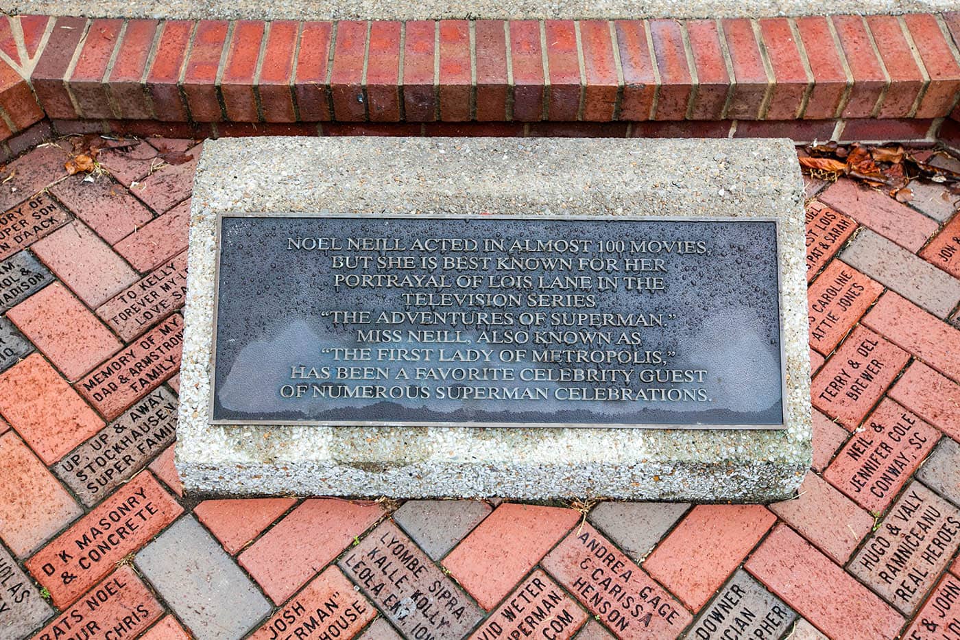 Bronze Superman Lois Lane Statue in Metropolis, Illinois (Noel Neill Statue)