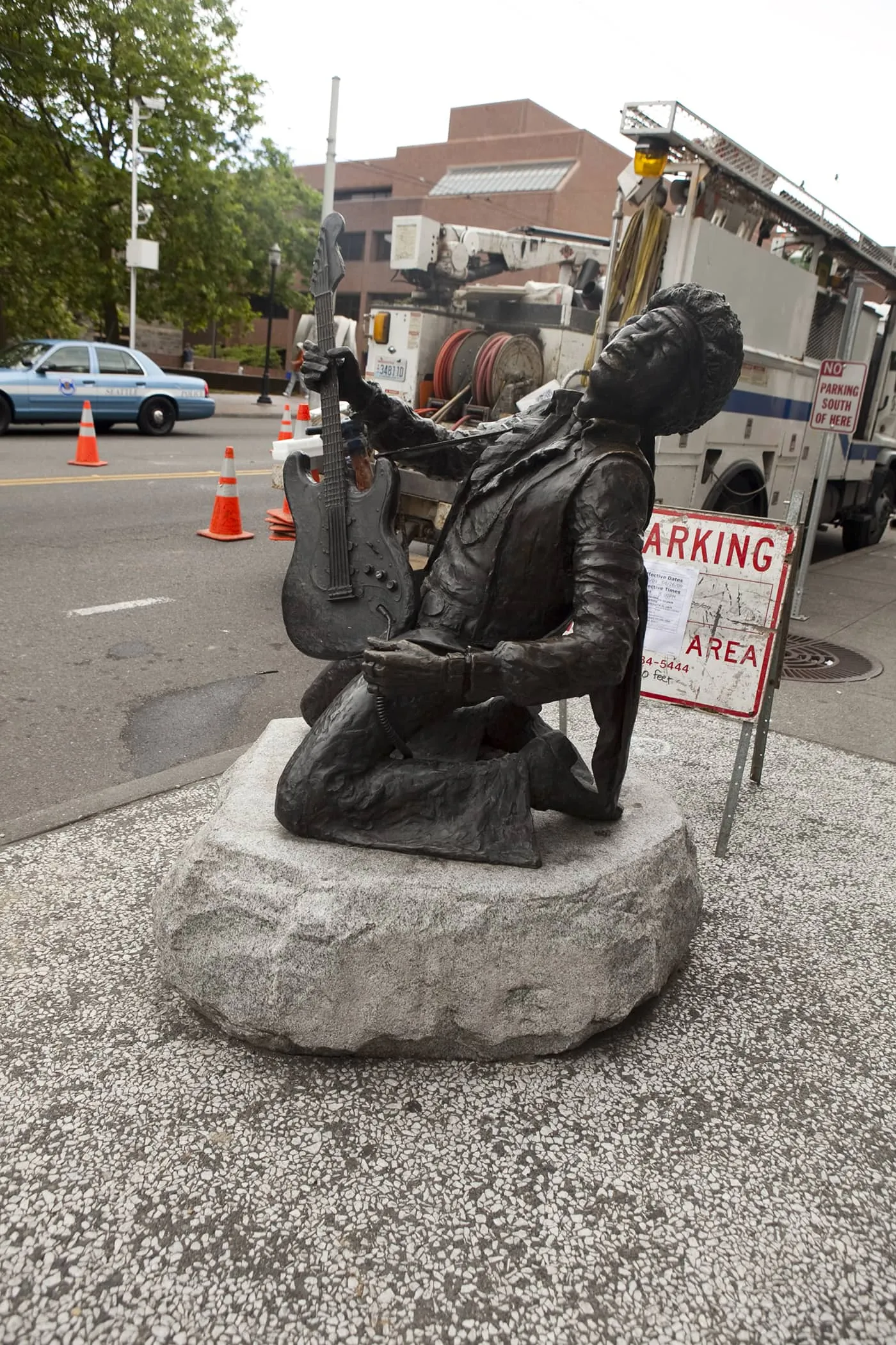 Bronze Jimi Hendrix Statue in Seattle, Washington