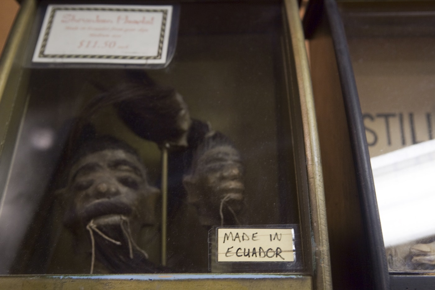 Shrunken heads at Ye Olde Curiosity Shoppe in Seattle, Washington