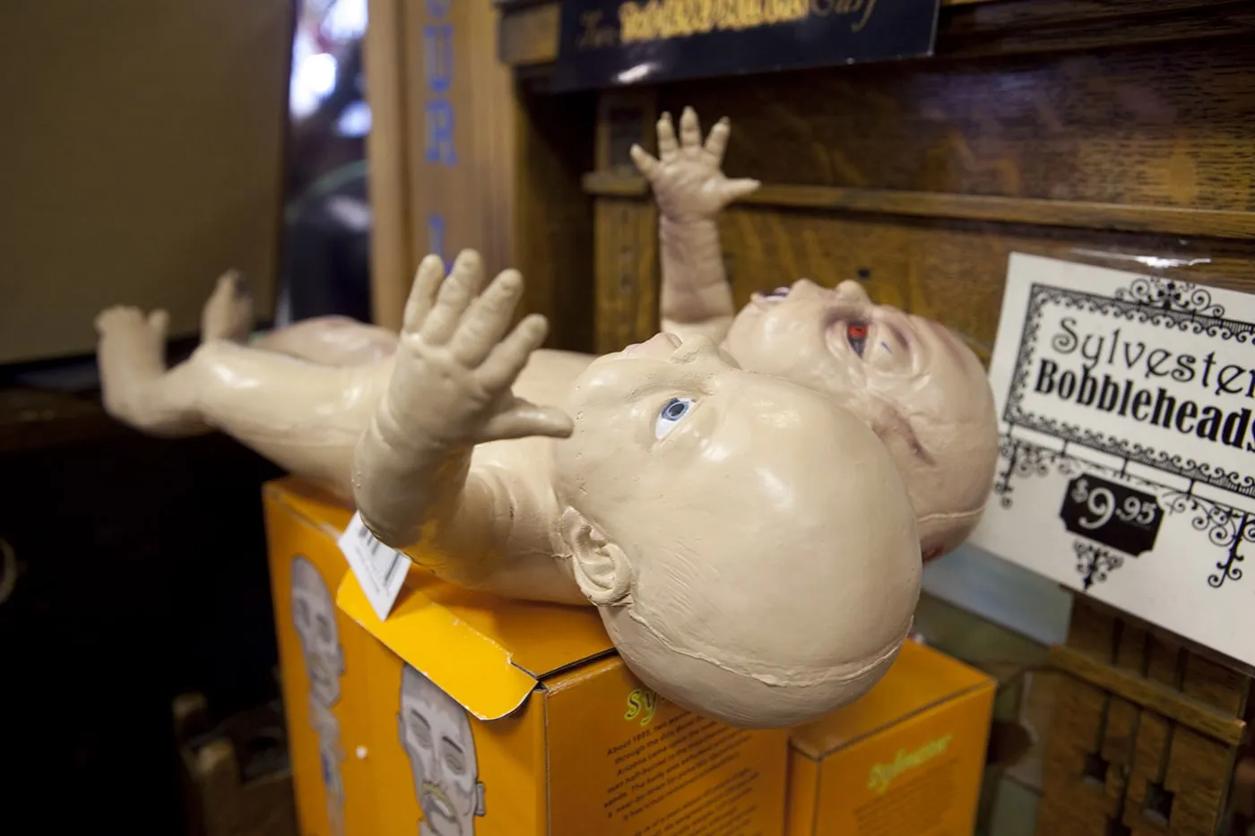 Two-headed baby at Ye Olde Curiosity Shoppe in Seattle, Washington