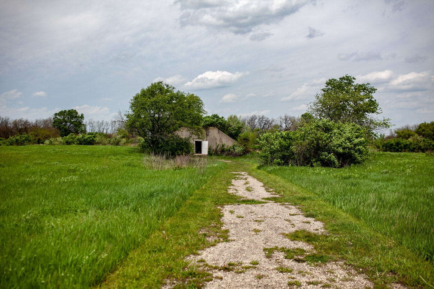 Army bunker at Midewin National Tallgrass Prairie in Wilmington, Illinois. See Bison in Illinois.