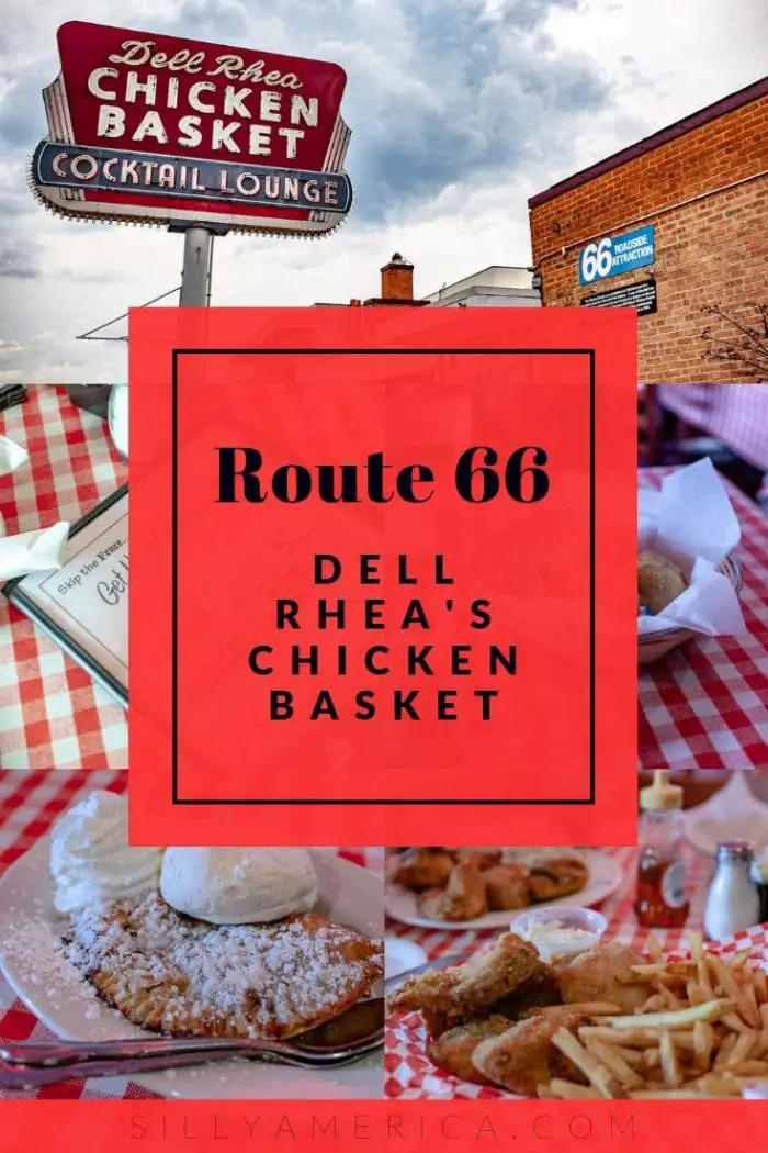 Dell Rhea's Chicken Basket is an iconic Route 66 restaurant in Illinois. This chicken joint in Willowbrook has been serving up chicken since the 1930s. Stop for a delicious road trip meal on your Route 66 road trip through Illinois for a family meal everyone will love.
#Route66 #Route66RoadTrip #RoadTrip #RoadTripStops #RoadTripMeals #RoadTripMealsFOrAdults #RoadTripMealsForFamilies#TravelFood #RoadFood #RoadFoodIdeas #RoadFoodStops #RoadTripFood #LongRoadTripFood #ChickenDinner
