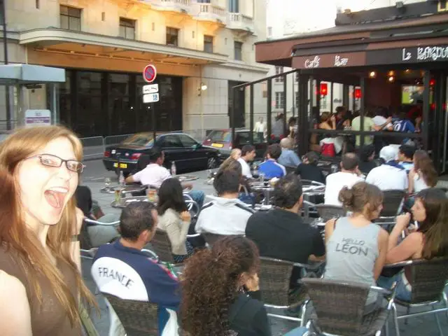 Val watching soccer in France