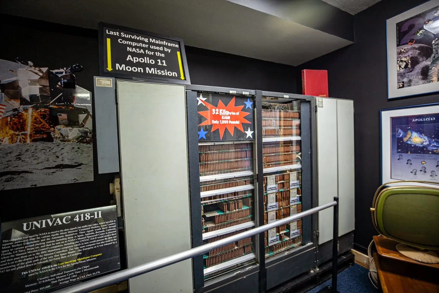Last surviving mainframe computer used by NASA for the Apollo 11 Moon Mission - American Computer & Robotics Museum in Bozeman, Montana