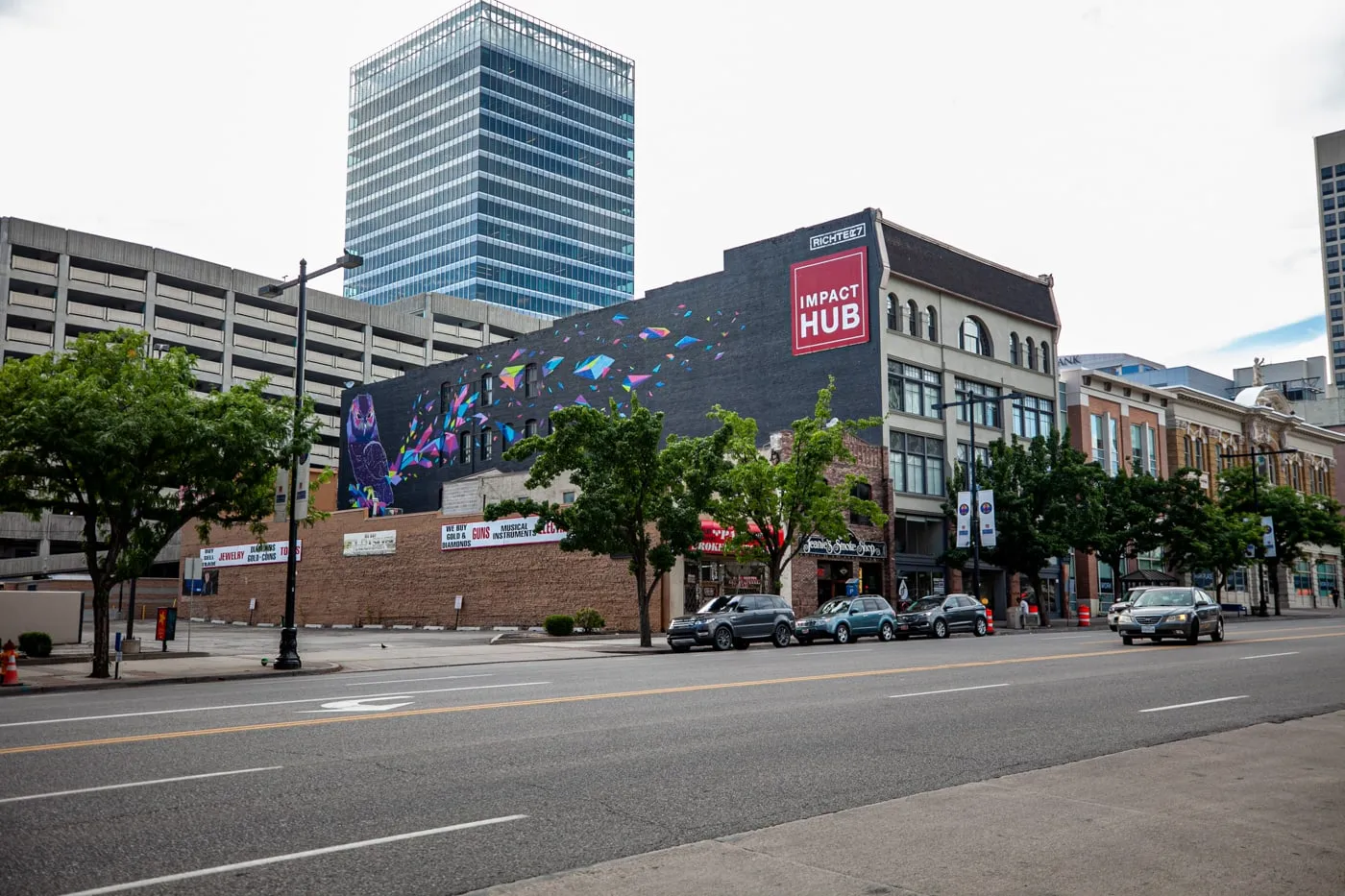 The Nature of Wisdom: Constellation Owl Mural in Salt Lake City, Utah by Vexta - Bird Mural - Murals in Salt Lake City, Utah