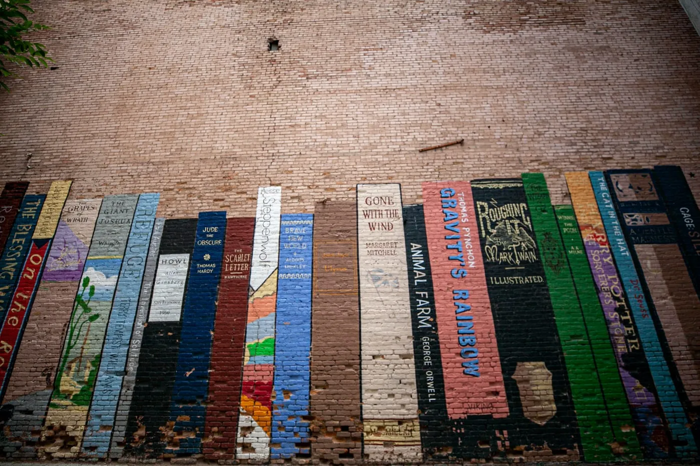 Wall of Books Mural in Salt Lake City, Utah | Book Mural at Eborn Books in Salt Lake City | Utah Murals