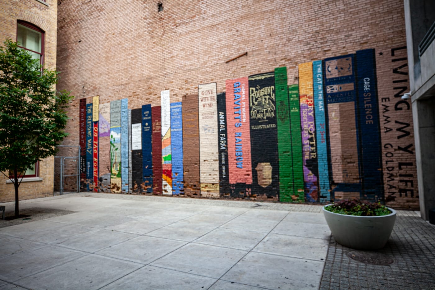 Wall of Books Mural in Salt Lake City, Utah | Book Mural at Eborn Books in Salt Lake City | Utah Murals