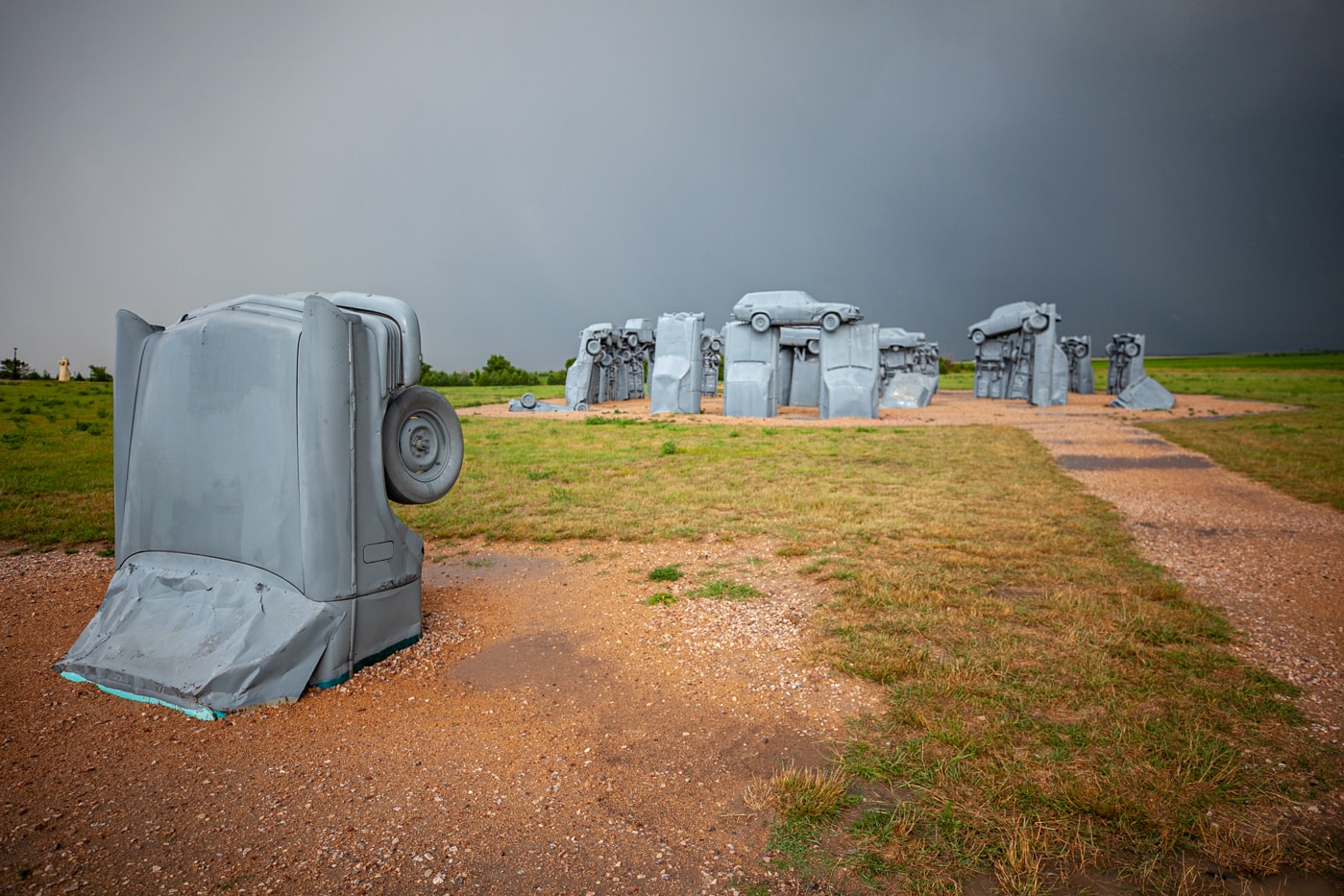 Carhenge in Alliance, Nebraska - Stonehenge made from cars roadside attraction in Nebraska.