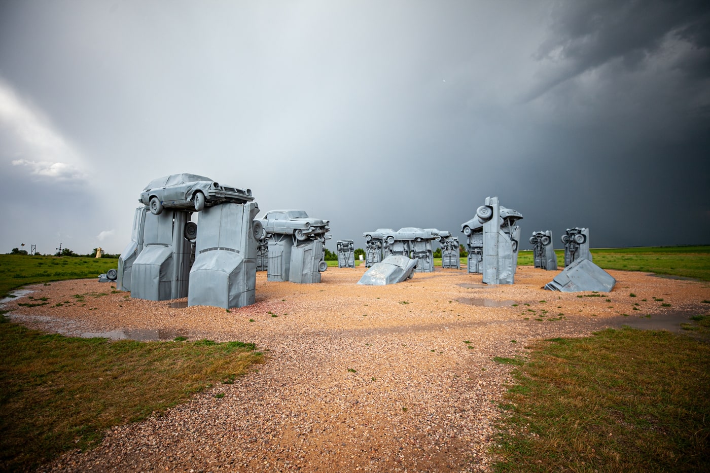 Carhenge in Alliance, Nebraska - Stonehenge made from cars roadside attraction in Nebraska.