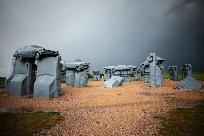 Carhenge in Alliance, Nebraska - Stonehenge made from cars roadside attraction in Nebraska.