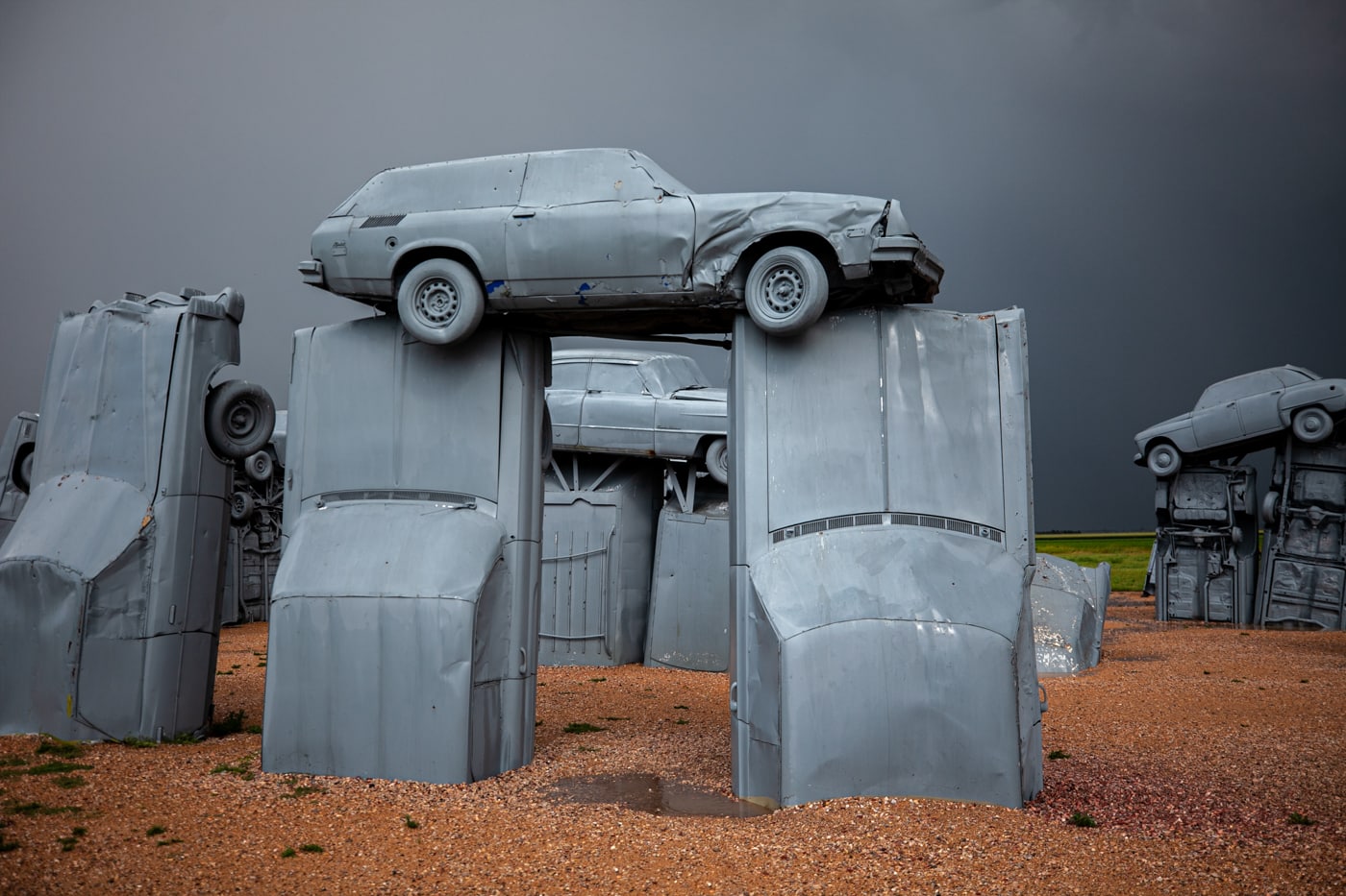 Carhenge in Alliance, Nebraska - Stonehenge made from cars roadside attraction in Nebraska.