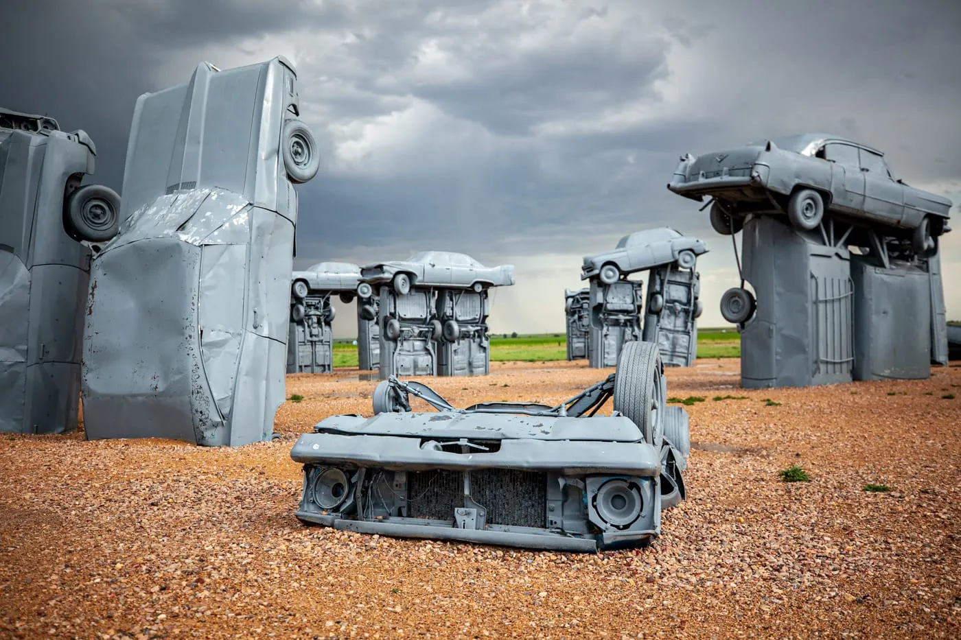 Carhenge in Alliance, Nebraska - Stonehenge made from cars roadside attraction in Nebraska.