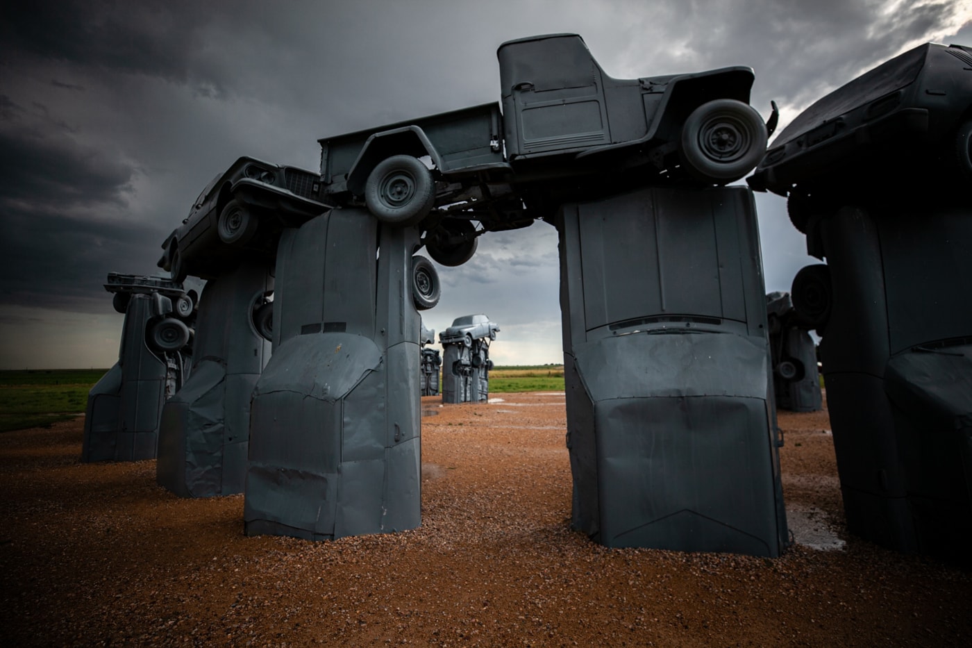 Carhenge in Alliance, Nebraska - Stonehenge made from cars roadside attraction in Nebraska.