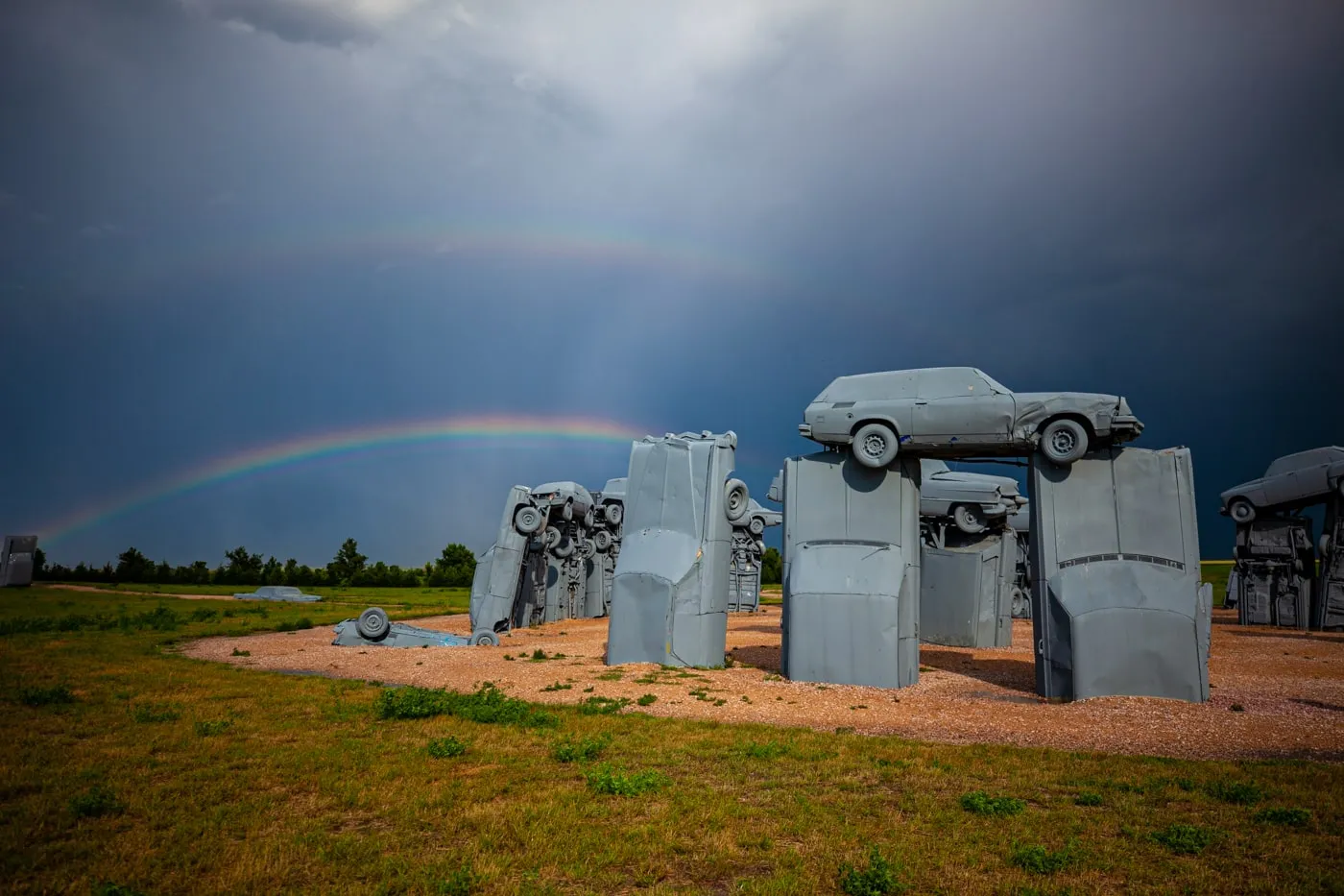 Carhenge 동맹에서,네브라스카-스톤 헨지로 만든 자동차에서 길가에 있는 매력 네브라스카.