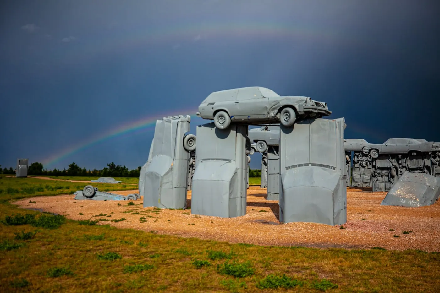 Carhenge in Alliance, Nebraska - Stonehenge realizzato da cars roadside attraction in Nebraska.