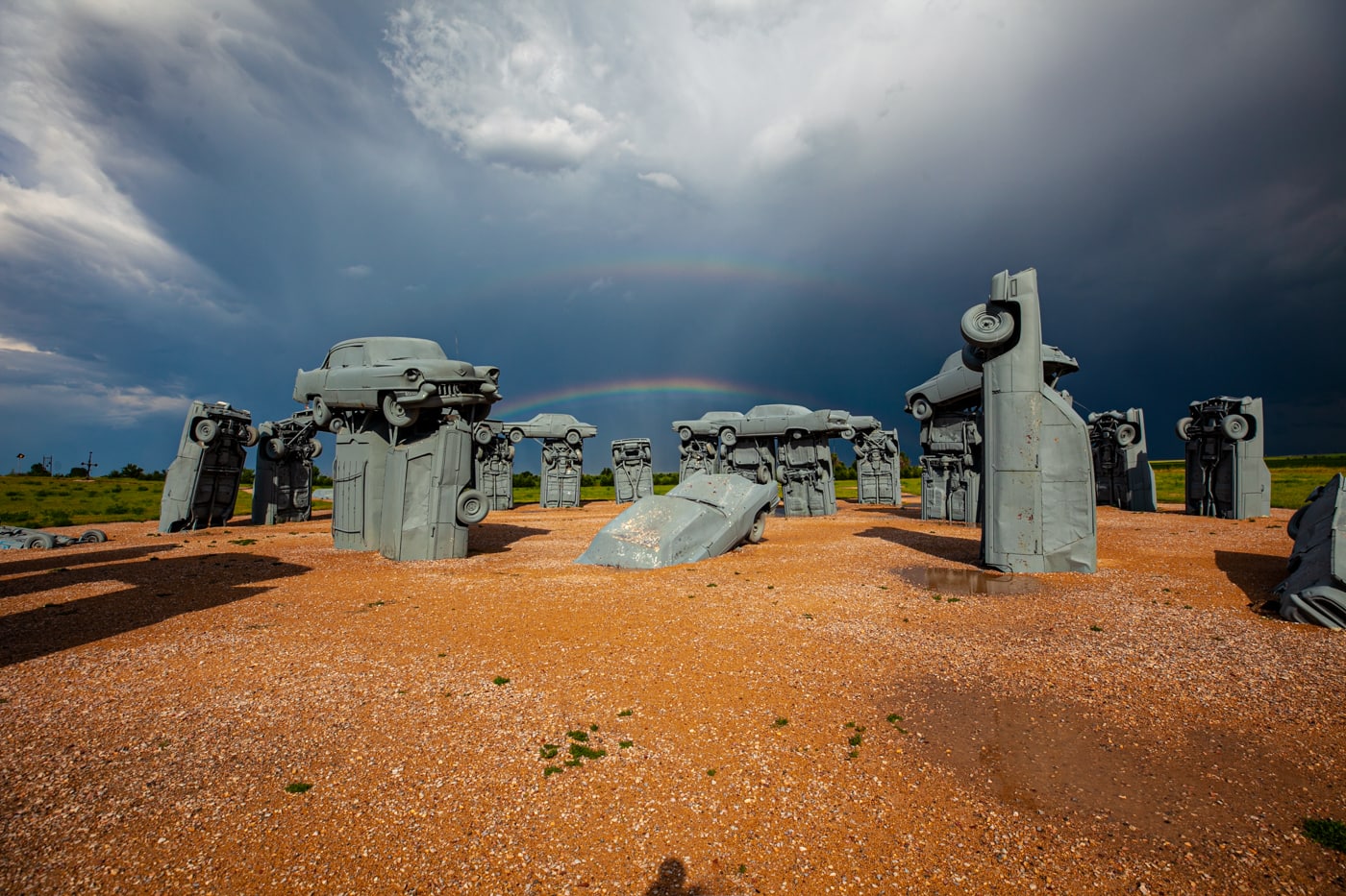 Carhenge v Alliance, Nebraska - Stonehenge vyrobeny z auta silniční atrakce v Nebrasce.