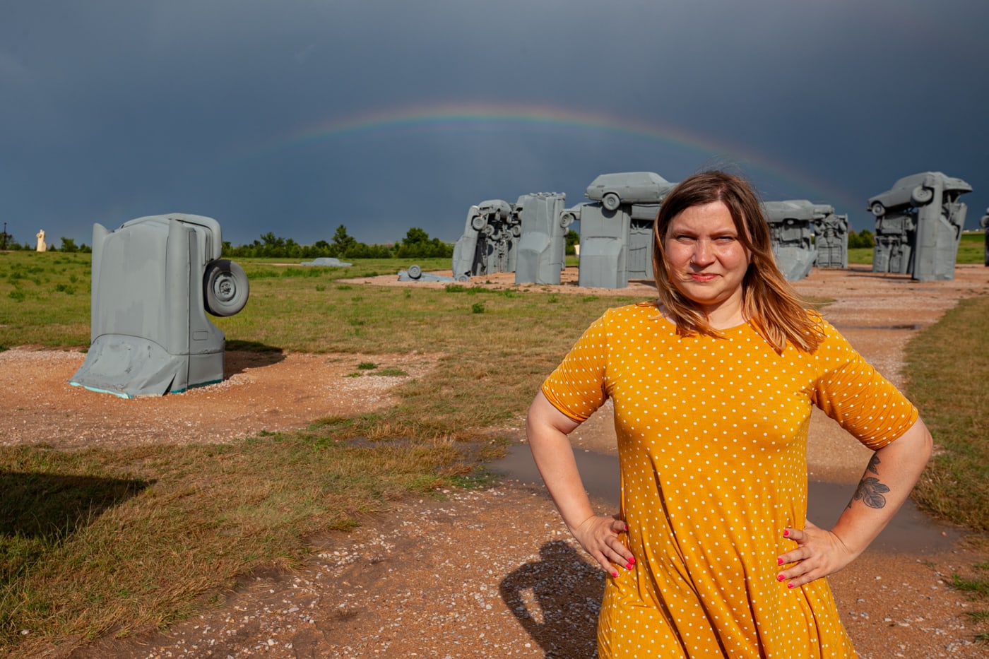 Carhenge in Alliance, Nebraska - Stonehenge made from cars roadside attraction in Nebraska.