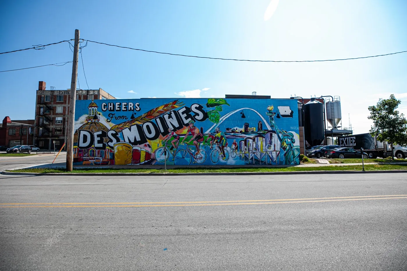 Cheers from Des Moines Mural in Iowa | Iowa Murals in Des Moines | Street Art
