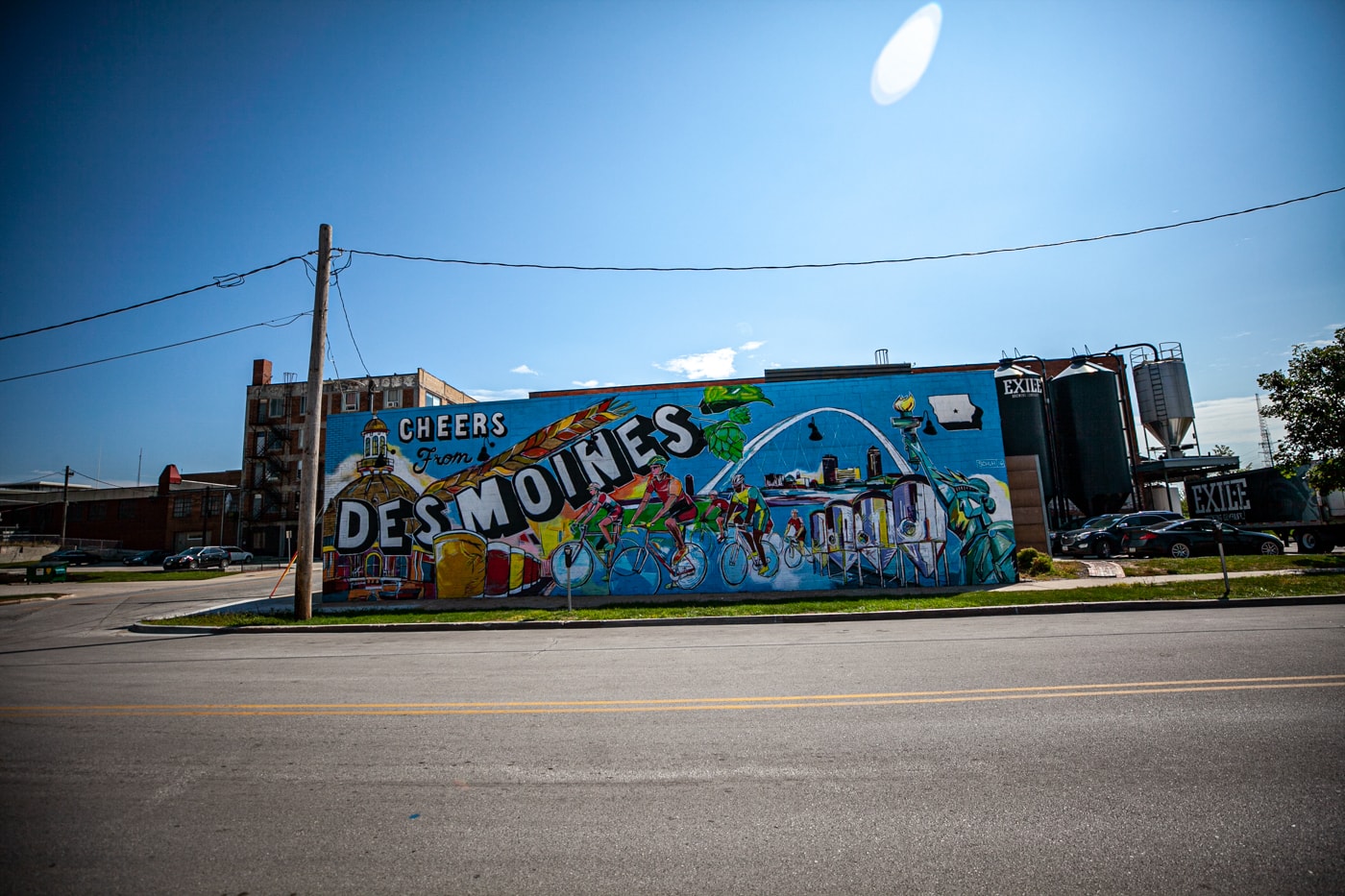 Cheers from Des Moines Mural in Iowa | Iowa Murals in Des Moines | Street Art