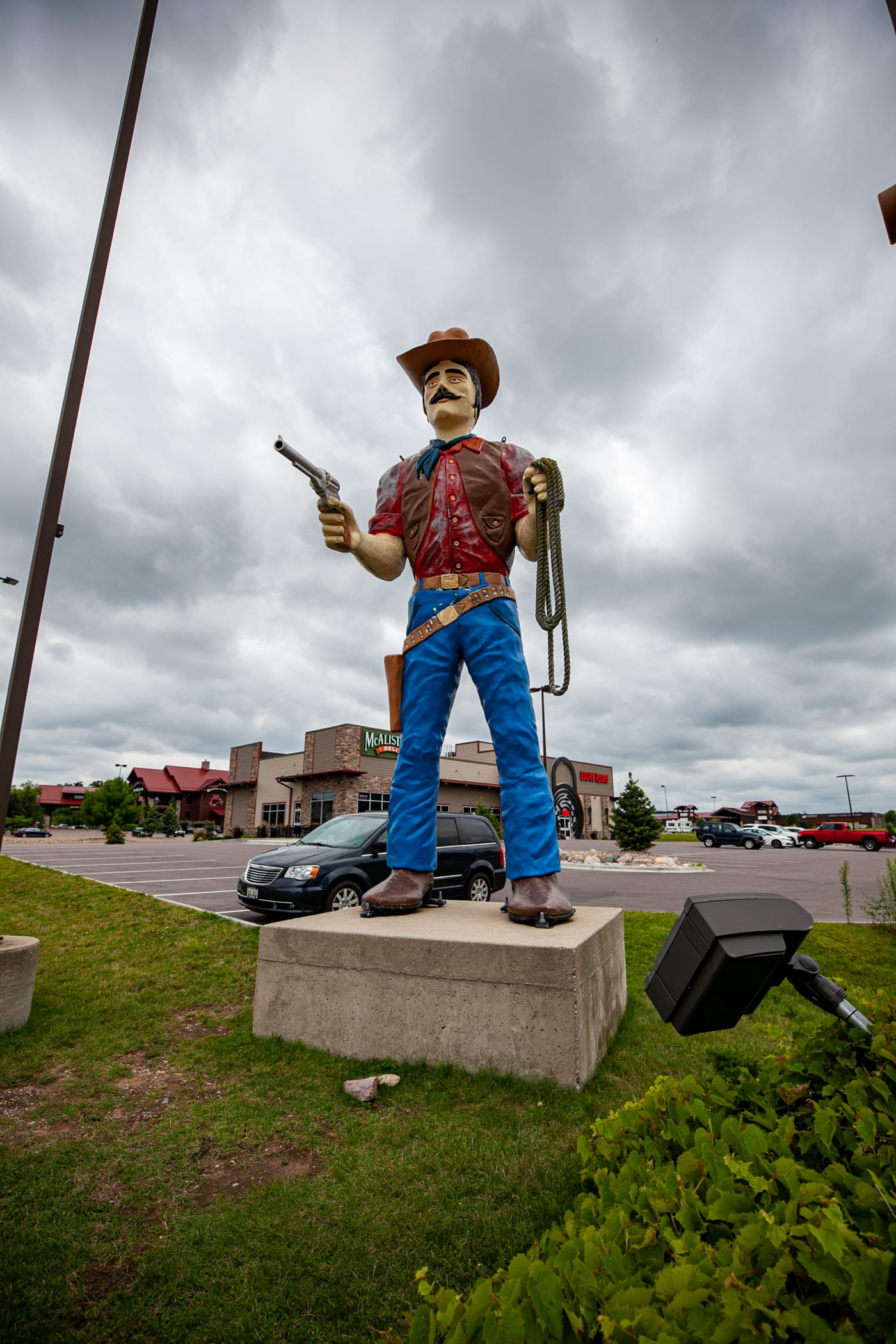 Giant Fiberglass Cowboy Statue in Wisconsin Dells