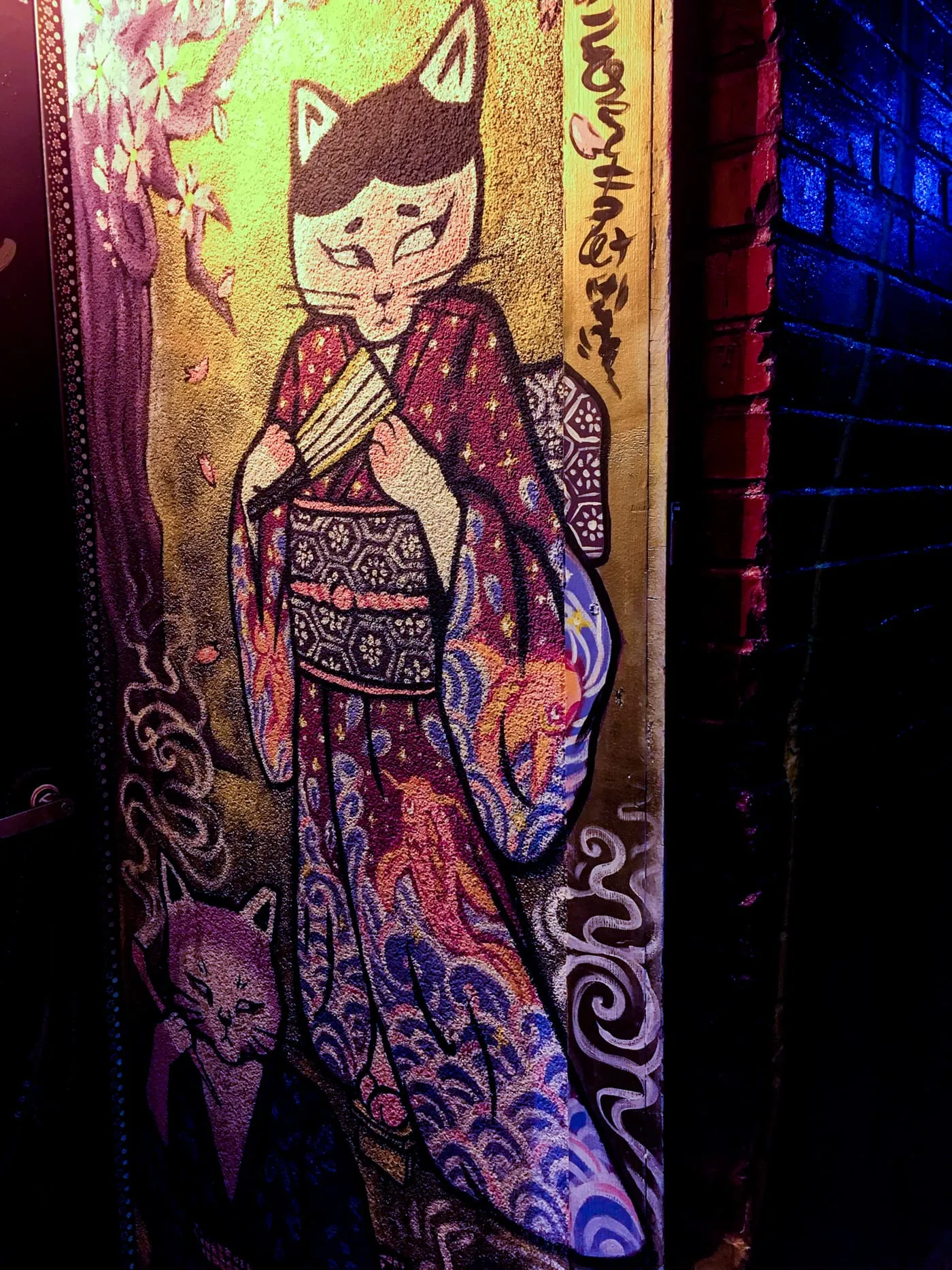 Cat geisha mural at Freak Alley Boise, Idaho Murals - Street Art in Boise, Idaho