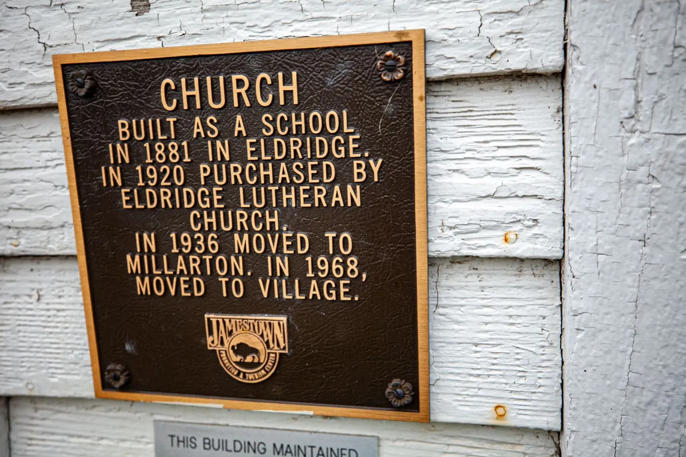 Pioneer church at Frontier Village in Jamestown, North Dakota | Roadside Attractions in North Dakota