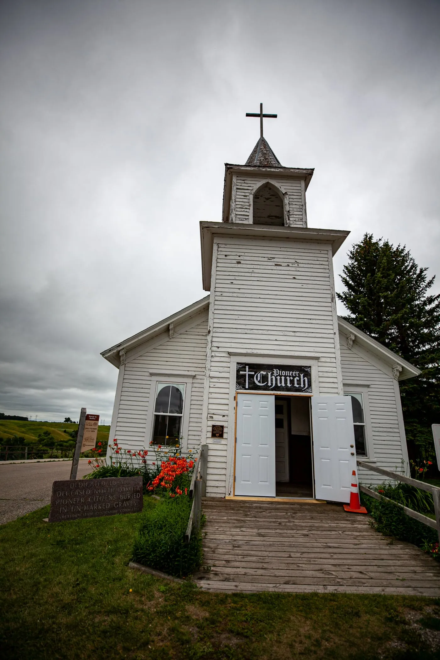 Pioneer church at Frontier Village in Jamestown, North Dakota | Roadside Attractions in North Dakota