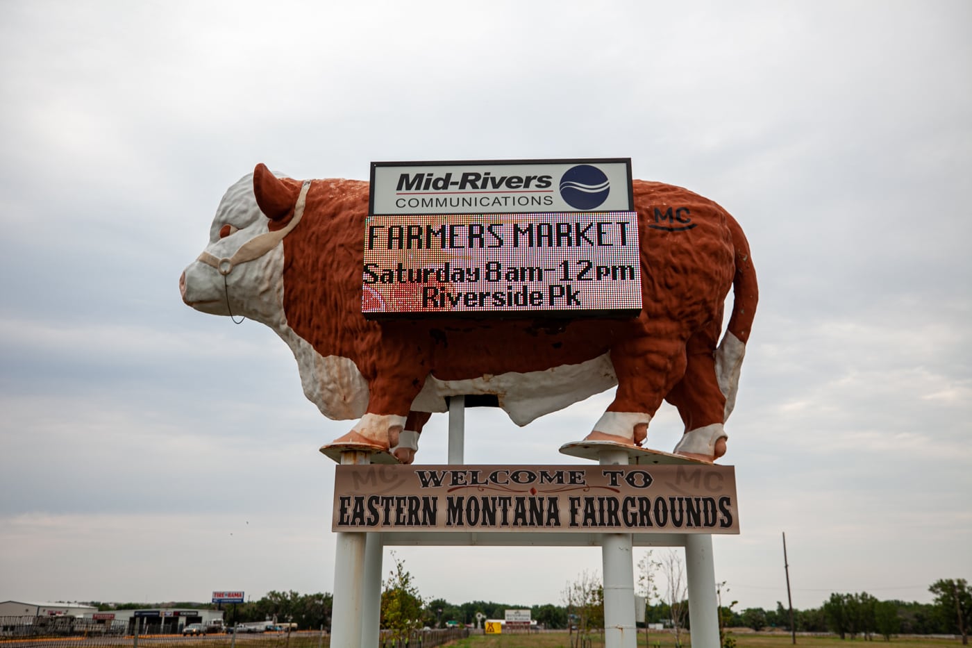 Giant Bull at the Eastern Montana Fairgrounds in Miles City Montana - Montana Roadside Attractions