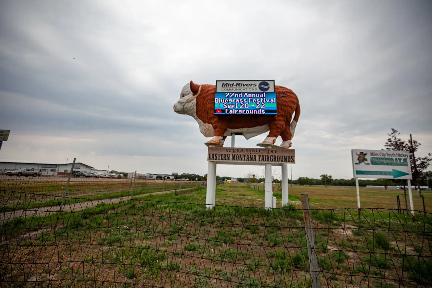 Giant Bull at the Eastern Montana Fairgrounds in Miles City Montana - Montana Roadside Attractions