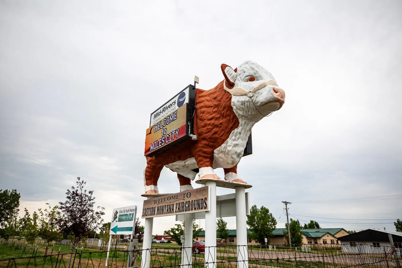 Giant Bull at the Eastern Montana Fairgrounds in Miles City Montana - Montana Roadside Attractions