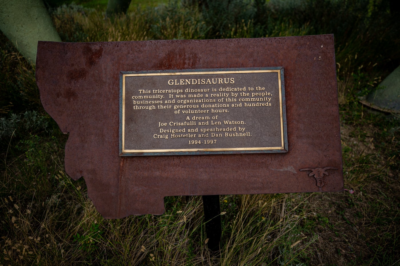 Glendisaurus Triceratops Dinosaur Statue Glendive, Montana | Montana Roadside Attractions