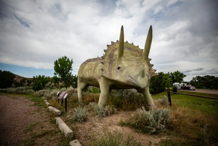 Glendisaurus: a Triceratops Dinosaur Statue in Glendive, Montana