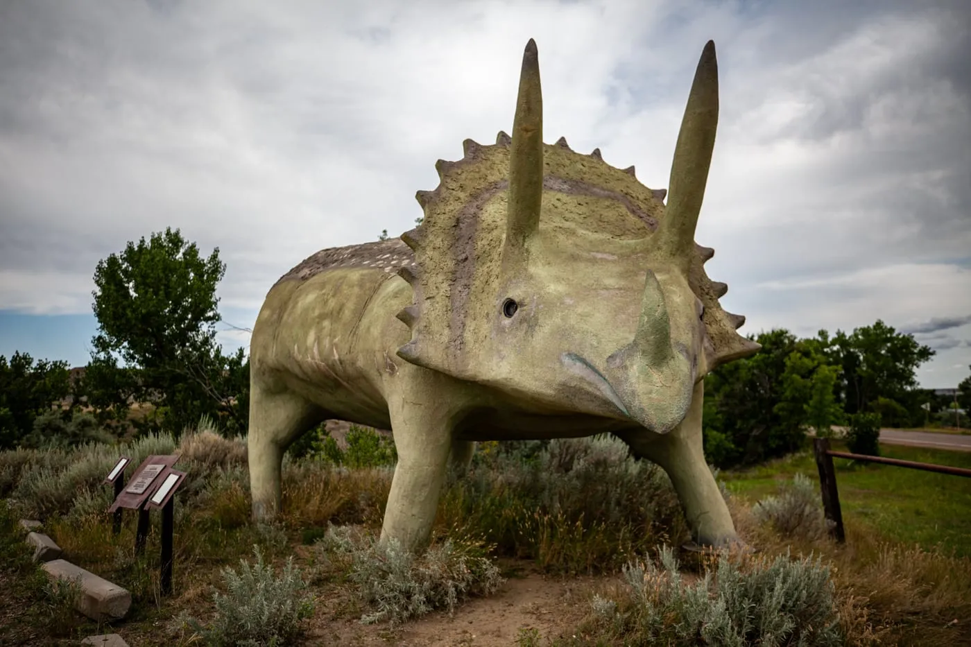 Glendisaurus: a Triceratops Dinosaur Statue in Glendive, Montana