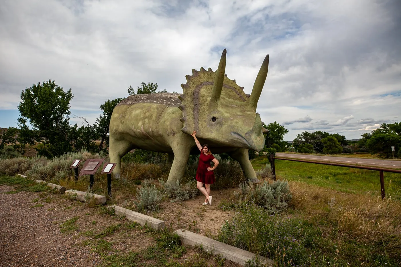 Glendisaurus Triceratops Dinosaur Statue Glendive, Montana | Montana Roadside Attractions