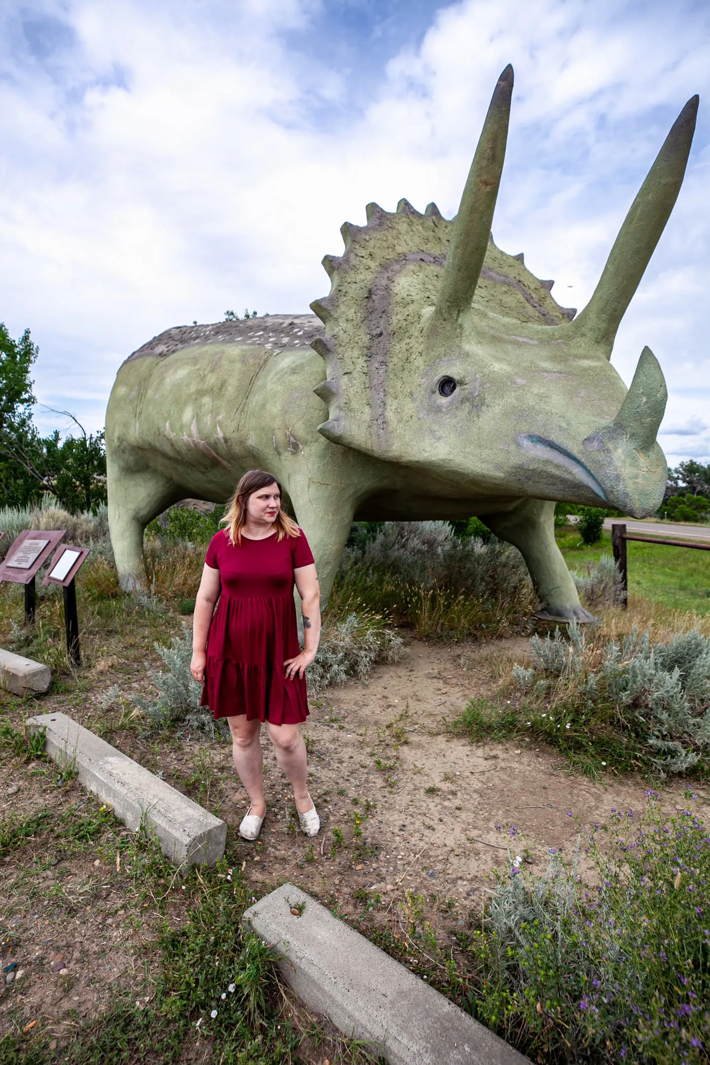 Glendisaurus Triceratops Dinosaur Statue Glendive, Montana | Montana Roadside Attractions