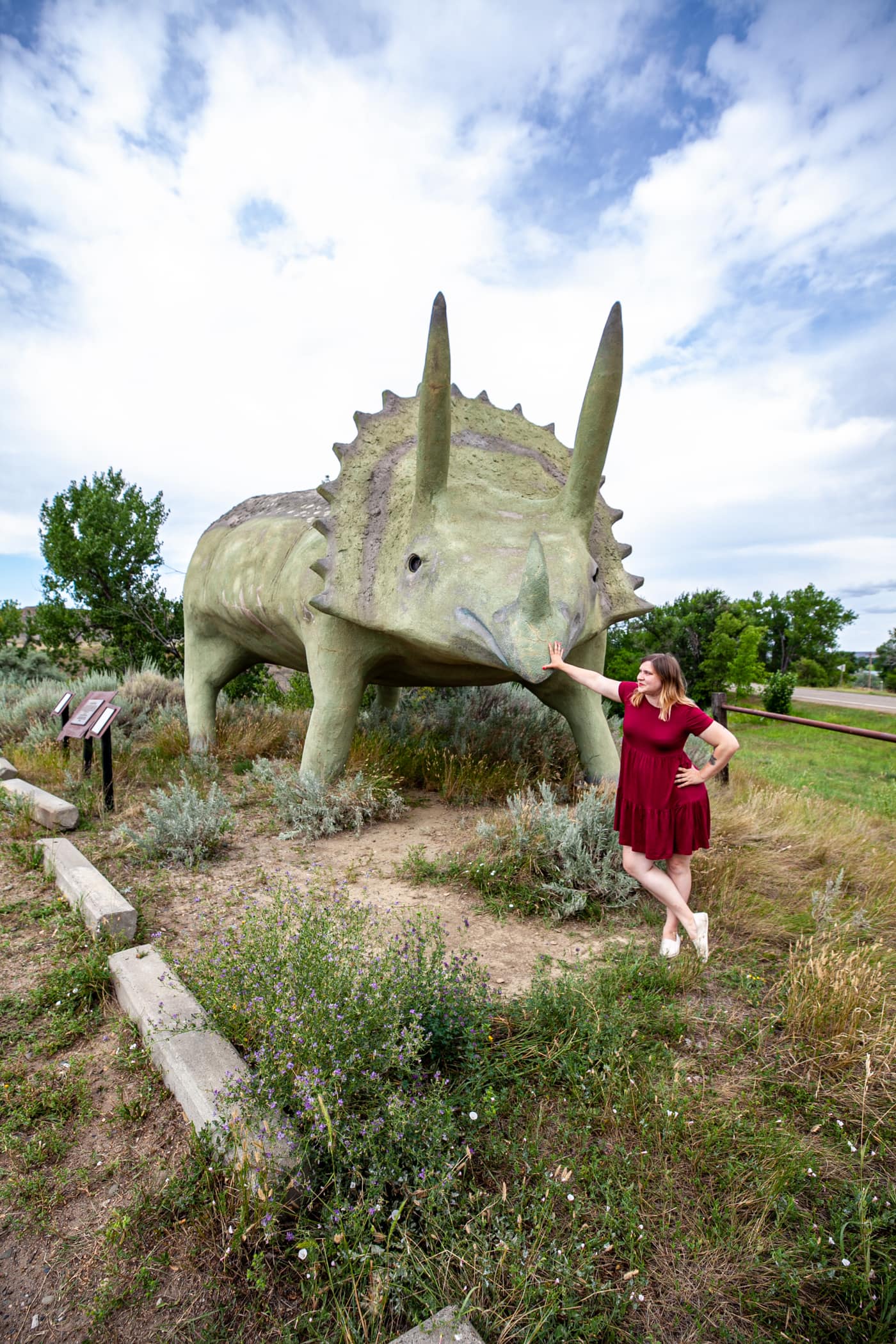 Glendisaurus Triceratops Dinosaur Statue Glendive, Montana | Montana Roadside Attractions